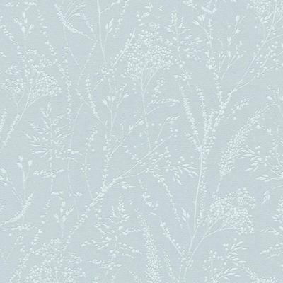 Vliestapete Blau Blätter Tapete Gemustert versetzter Ansatz Pure Elegance - Blau Image
