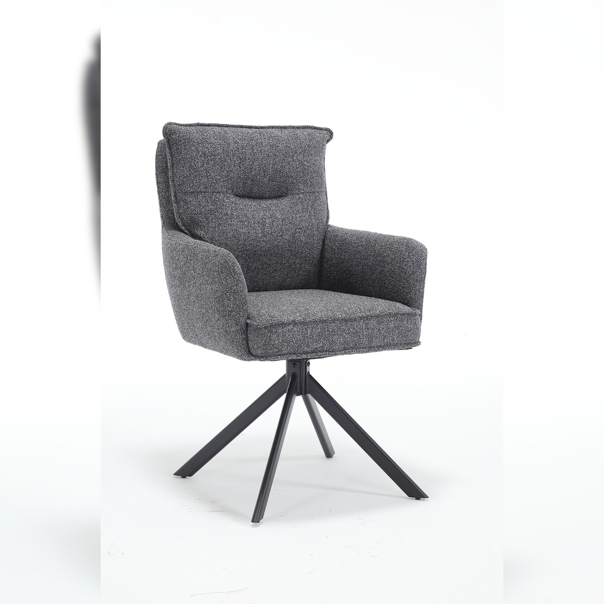 SalesFever Armlehnstuhl | 360 Grad Drehfunktion | Bezug Strukturstoff | Gestell Metall | B 60 x T 67 x H 93 cm | anthrazit Image