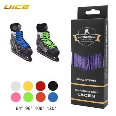 Ice Hockey Skate Laces 84-120inch Box-Packed Hockey Skate Shoe Lacer Dual Layer Braid Reinforced