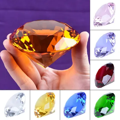 80MM Colorful Crystal Diamond Glass Gems Paperweight Jewels Wedding Favor Home Decoration