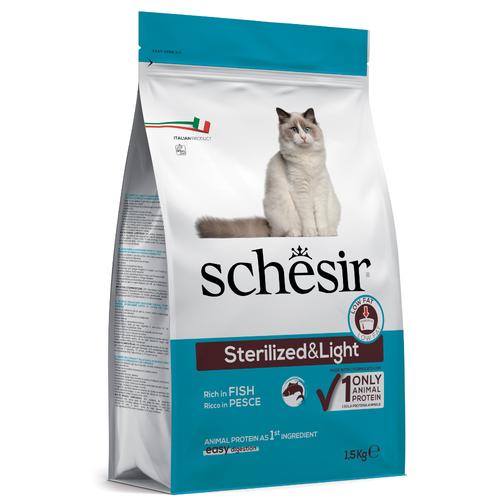 1,5kg Schesir Sterilized mit Fisch Katzenfutter trocken