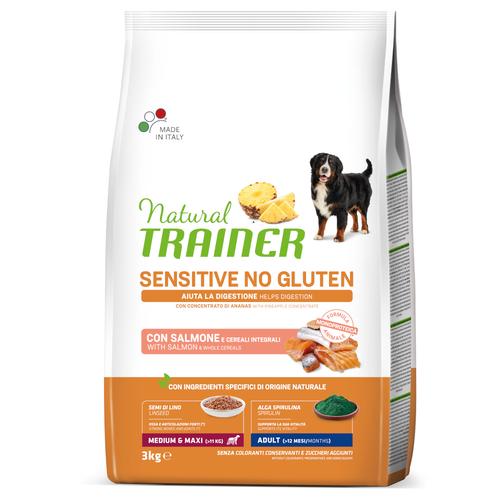 Sparpaket: 2x3kg Natural Trainer Sensitive No Gluten Adult Med/Max Salmon Hundefutter trocken