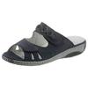 Pantolette WALDLÄUFER "GARDA", Damen, Gr. 3,5 (36), blau (dunkelblau), Nubukleder, klassisch, Schuhe, Keilabsatz, Sommerschuh, Schlappen mit Schmuckapplikation, Weite G