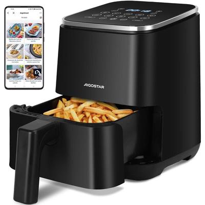 Aigostar - Heißluftfritteuse 2L, Airfryer mit 8 Programmen und LED-Touchscreen, 1200W, einstellbare