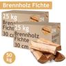 Brennholz Fichte Kaminholz 50 kg Holz 30 cm Für Ofen und Kamin Kaminofen Feuerschale Grill