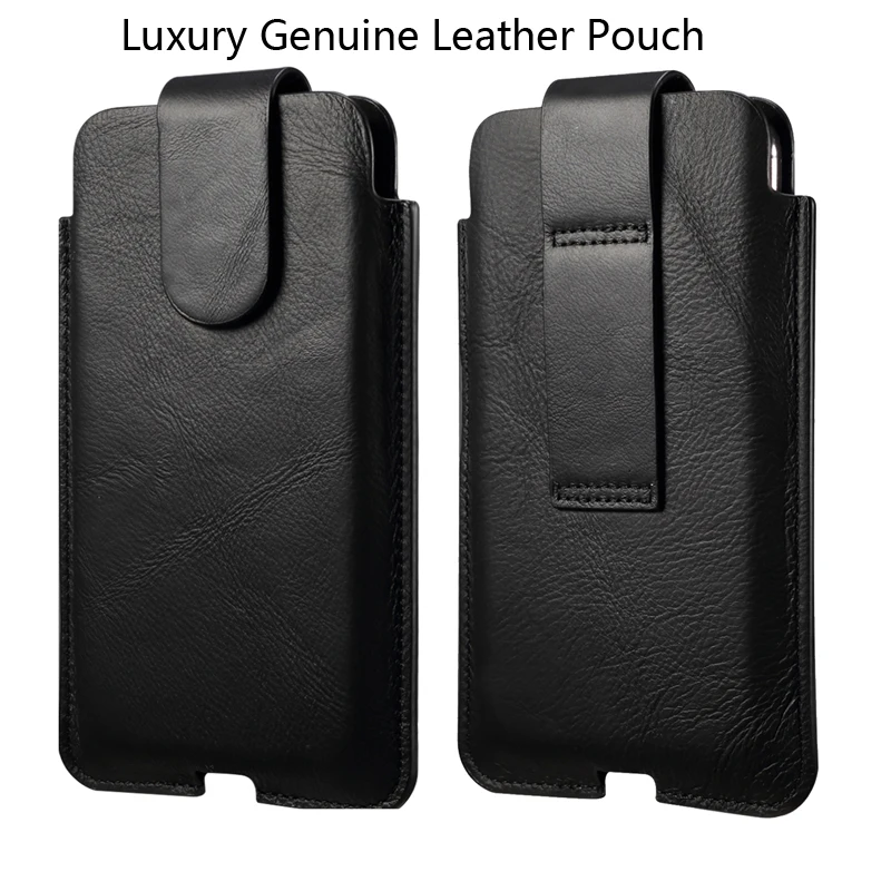 Coque de ceinture universelle en cuir véritable pour homme, étui en poudre pour smartphone, iPhone 16 15 14 13 12 11 Pro Max Poly XS Max, 4.7-7.2