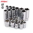 Hi-Spec Set di prese lunghe corte da 3/8 pollici CRV adattatore per presa profonda da 6-24mm per chiave a bussola a cricchetto di coppia strumento manuale di riparazione della chiave inglese