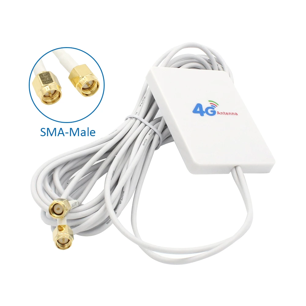 Antenna piatta 4G LTE antenna WiFi 4G 3M TS9 SMA connettore crc9 maschio compatibile con cavo antenna modem Huawei ZTE router 3M