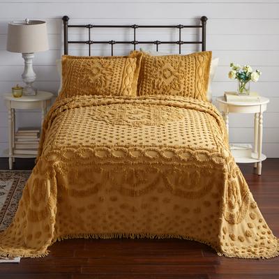 Georgia Chenille Bedspread by BrylaneHome in Gold (Size FULL)