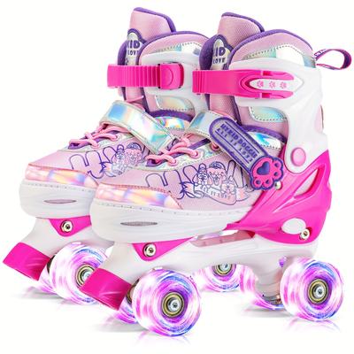 TEMU Roller Skates Adjustable Size Double Roller Skates With Roller Skates Beginners