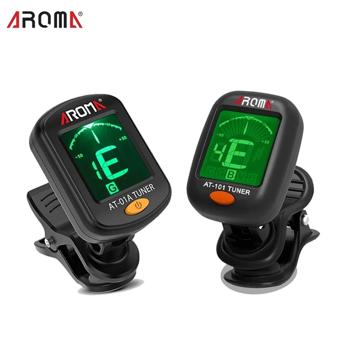 Gitarren-Tuner AT-01A/101, faltbar, drehbar, Clip-on-Tuner, hohe Empfindlichkeit, für Bass, Ukulele, chromatisches Gitarrenzubehör Image