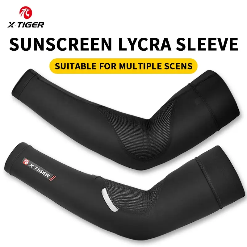 X-TIGER Atmungsaktive Armmanschette, UV-Schutz, schnell trocknend, Radfahren, Sport, Eisgewebe, Sonnenschutzbänder, Ellenbogenschoner, Fitness-Armmanschette Image