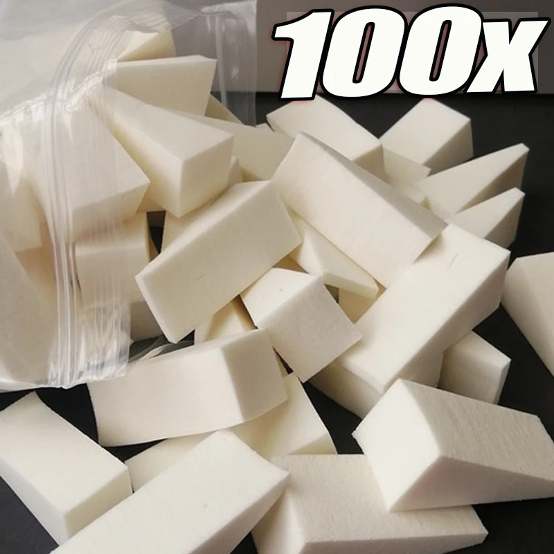 100 stücke Foundation Make-up Schwamm Block hydrophile feste Schwamm nicht Latex kosmetische Puder quaste nass und trocken Make-up Puff Beauty-Tool Image