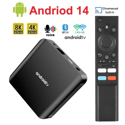 TV Box Android 14 8K TV98 ATV Plus Allwinner H313 Quad Core 5G Dual Wifi BT5.0 Support Smart Voice