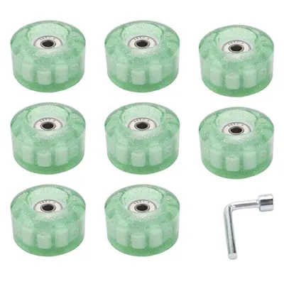 8 Piece Glitter Light Up Roller Skate Wheels Luminous Skate Wheels With Bearings Installed 32 X 58