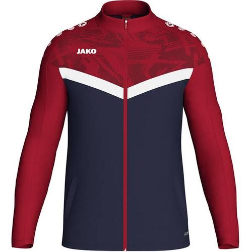 JAKO Kinder Sportanzug Polyesterjacke Iconic, Größe 116 in marine/chili rot