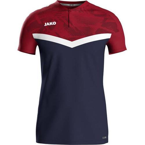 JAKO Herren Polo Polo Iconic, Größe S in marine/chili rot