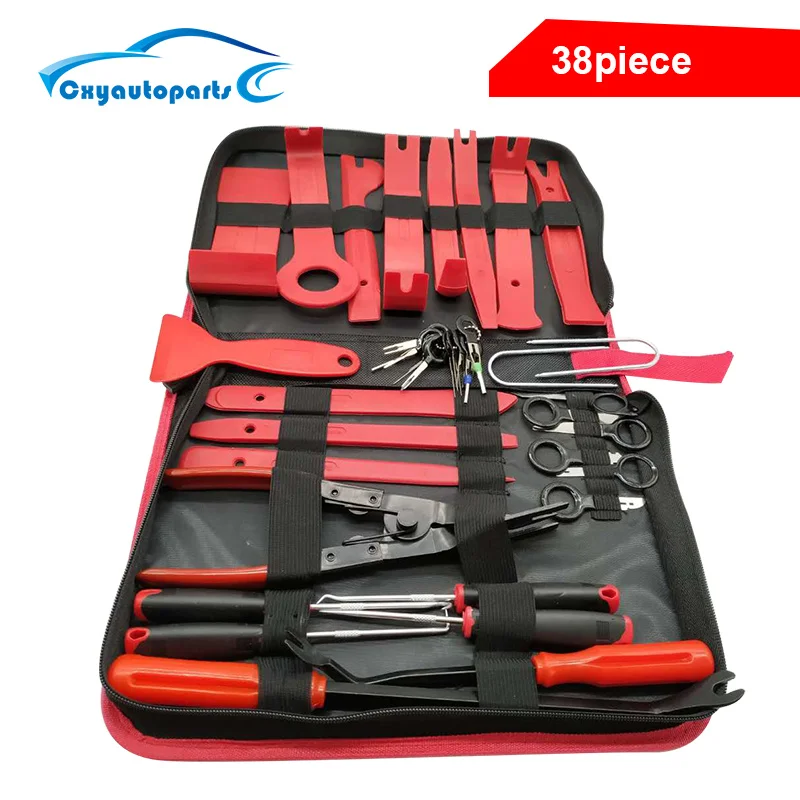 Outils de voiture kit de démontage intérieur de voiture outil de retrait de garniture en plastique extracteur de clips de voiture outils de panneau de bricolage pour ensemble d'extracteur de garniture