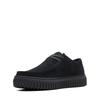 Schnürschuh CLARKS "Torhill Lo", Herren, Gr. 42, schwarz, Veloursleder, casual, Schuhe, Freizeitschuh, Halbschuh, Schnürschuh mit herausnehmbarem Fußbett