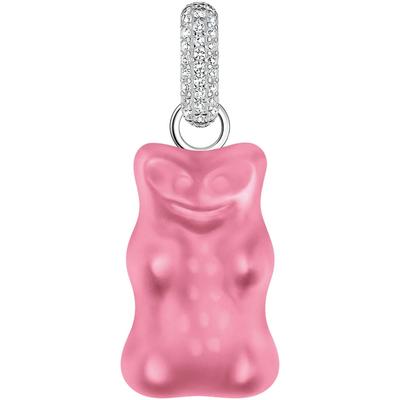 Ketten-Anhänger THOMAS SABO "THOMAS SABO x HARIBO Schmuck: Großer Anhänger Goldbär", pink (silberfarben, pink, kristallw