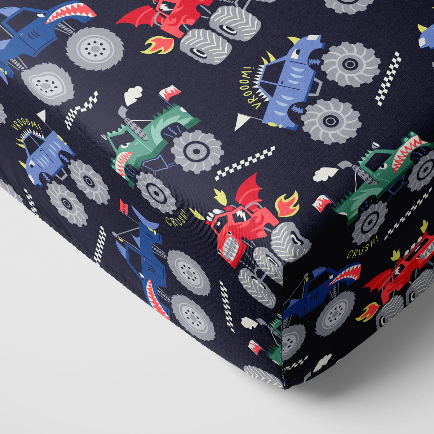 Monster Truck Madness Fitted Crib Sheet - Standard