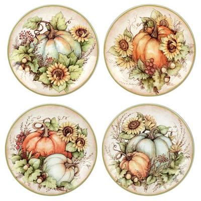 Autumn Breeze Dessert Plates Multi Earth Set of Four, Set of Four, Multi Earth