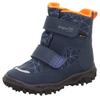 Klettstiefel SUPERFIT "HUSKY WMS: mittel", Kinder, Gr. 30, bunt (dunkelblau, orange), Textil, casual, Schuhe, Snowboots, Winterstiefel mit GORE TEX-Membran