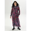 Maxikleid ANISTON CASUAL, Damen, Gr. 48, N-Gr, bunt (rot, schwarz, türkis, wollweiß), Web, Obermaterial: 100% Polyester. Futter: 100% Polyester, bedruckt, geblümt, modisch, figurumspielend lang, Langarm Smokbündchen mit Gummizug, Kleider, mit...