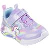 Sneaker SKECHERS "UNICORN CHASER", Kinder, Gr. 23, lavendel, multifarben, Textil, Glitzer, kontrastfarbene Details, animal-print, casual, Schuhe, Klettschuh mit blinkendem Einhorn, Größenschablone zum Download