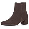 Stiefelette GABOR, Damen, Gr. 42, braun (dunkelbraun), Ziegenveloursleder, unifarben, elegant, Schuhe, Blockabsatz, Businesschuh, Ankleboots mit Best Fitting-Ausstattung