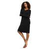 Nachthemd TRIUMPH "Timeless Sensuality NDK LSL", Damen, Gr. 42, N-Gr, schwarz, Single Jersey, Spitze, 94% Modal, 6% Elasthan, unifarben, elegant, bequem knieumspielend, V-Ausschnitt, Langarm, Kleider, atumgsaktiv und weich