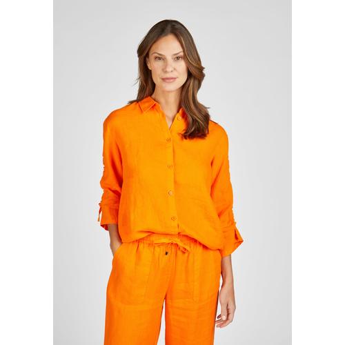 Klassische Bluse RABE ""RABE Leinen Hemdbluse"" Gr. 42, orange Damen Blusen