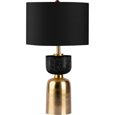 KAYOOM Tischleuchte "Tischlampe Cirus 125", gold (schwarz, gold), H: 54cm, Lampen, Sockel in Material-Mix aus Marmor und Eisen, mit Stoffschirm Image