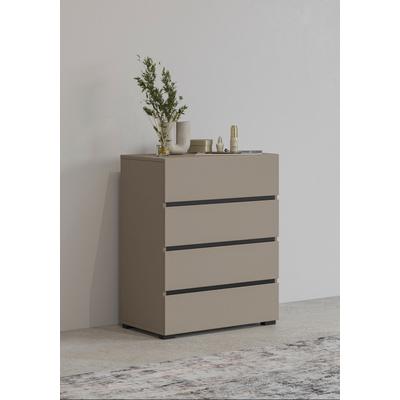 Kommode INOSIGN "Cross,Breite 60 cm, moderne grifflose Sideboard,4 Schubkästen", congo, schw, B:60cm H:78,5cm T:40cm, Sideboards, Schubladenschrank mit viel Stauraum, Flur Highboard Image