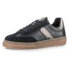 Plateausneaker TAMARIS, Damen, Gr. 42, silber (schwarz, silberfarben), Leder, Lederimitat, unifarben mit Farbeinsatz, sportlich, Schuhe, Schnürschuh, Halbschuh, Freizeitschuh mit gepolstertem Schaftrand