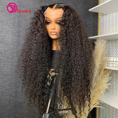 200 Density 40 Inch Brazilian Human Hair 13x6 Curly Lace Front Human Hair Wig For Women Choice 13x4