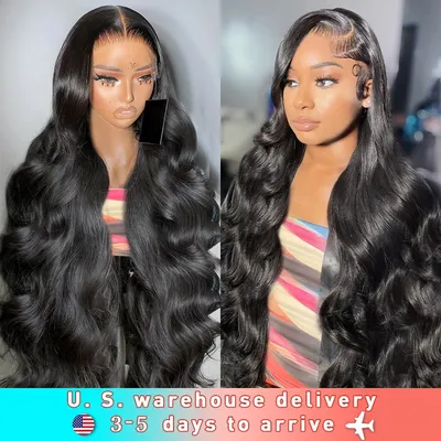 Rosabeauty 250% 13x6 Full Hd Transparent Lace Frontal Human Hair Wig PrePlucked 30 32 Inch Body Wave