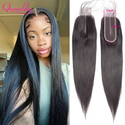 2x6 Lace Closure 14-26 inch Brazilian Straight Lace Closure 6 Inch Deep Part Closure Human Hair for