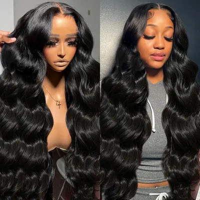 HD Transparent 13x4 Lace Frontal Wig Body Wave Lace Front Brazilian Human Hair Wigs Pre Plucked For