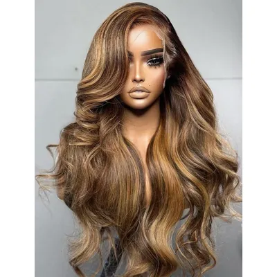 Highlight Wig Human Hair Honey Blonde Body Wave Lace Front Wig Brazilian 13x4 Lace Frontal Huamn