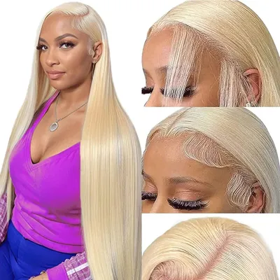 613 13x6 HD Lace Frontal Wig Blonde 613 13x4 Lace Front Human Hair Wigs For Women Pre pucked Bone