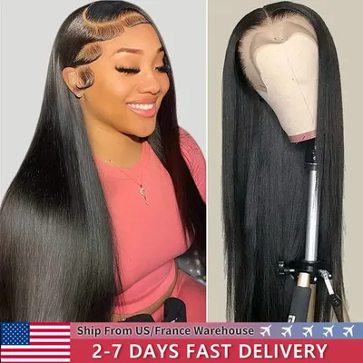 28 30 inch Straight Human Hair Wigs HD Lace Frontal Wig 180% 13x4/6 Transparent Lace Front Wigs 5x5