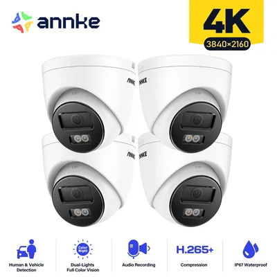 Annke 4K POE IP Camera 265+ Motion 2.0 Built-in Microphone 4MM Lens 8MP smart Dual Light Human