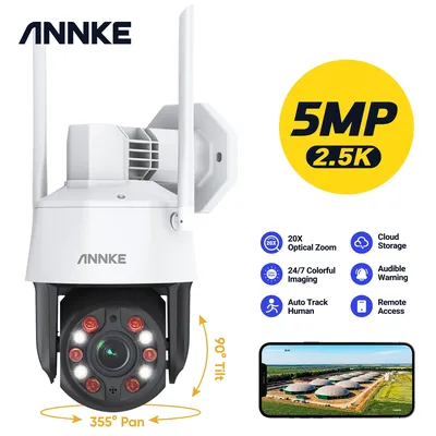 Annke 5MP PTZ Wifi IP Camera H.265 Outdoor AI Human Auto Tracking 20X Zoom IP Camera Two Way Audio