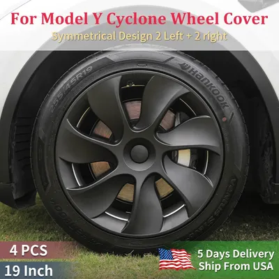 4PCS Wheel Cap Design For Tesla Model Y 2020-2024 19 Inch Right＆Left Hubcaps Cyclone Cover Wheel