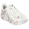 Plateausneaker SKECHERS "Skechers x JGoldcrown: Uno Lite - Metallic Love", Kinder, Gr. 32, beige (natur kombiniert), Lederimitat, casual, Schuhe, Schnürschuh, Keilsneaker mit Herzchen im Metallic Look bedruckt