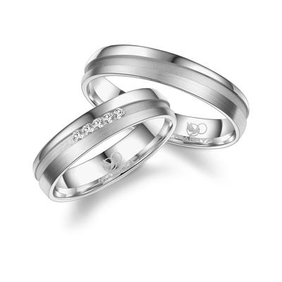 Partnerring MARRYA "Silber Ringe Trauringe Eheringe Partnerringe" Gr. 54, silber (herren ring, silber), Fingerringe, Dam