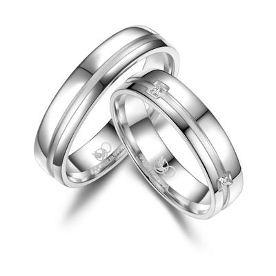 Partnerring MARRYA "Silber Ringe Trauringe Eheringe Partnerringe" Gr. 70, silber (herren ring, silber), Fingerringe, Dam