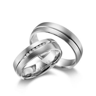 Partnerring MARRYA "Edelstahl Ringe Trauringe Eheringe Partnerringe" Gr. 56, silber (damen ring, silber), Fingerringe, D