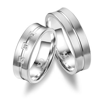 Partnerring MARRYA "Silber Ringe Trauringe Eheringe Partnerringe" Gr. 58, silber (herren ring, silber), Fingerringe, Dam